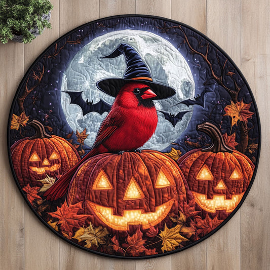Halloween Cardinal CW0307034CL Quilted Round Mat