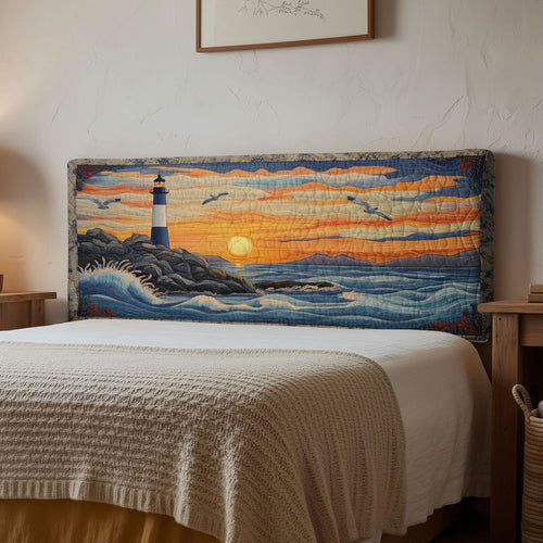 Lighthouse Blue Tide WN1112155CL Quilted Headboard Slipcover