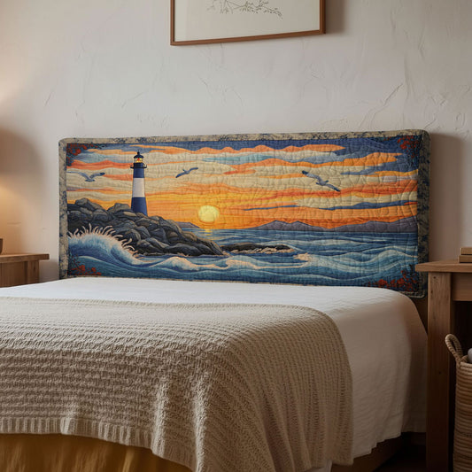 Lighthouse Blue Tide WN1112155CL Quilted Headboard Slipcover