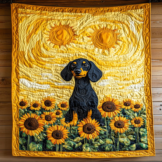Dachshund In Sun Meadow WY1706006CL Quilt