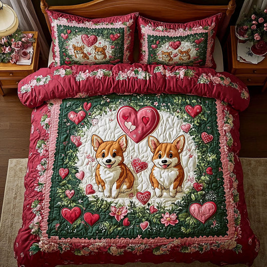 Couple Cute Corgi WY1801008CL Duvet Cover Set