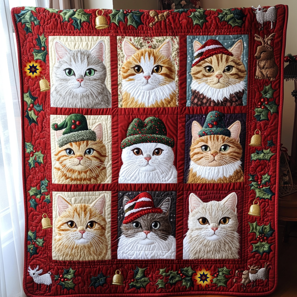 Cats Love Christmas XR0810001CL Quilt