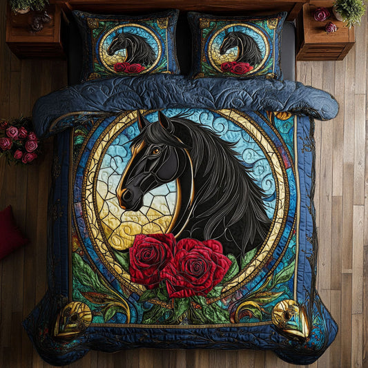 Midnight Rose Stallion WX0307050CL Duvet Cover Set