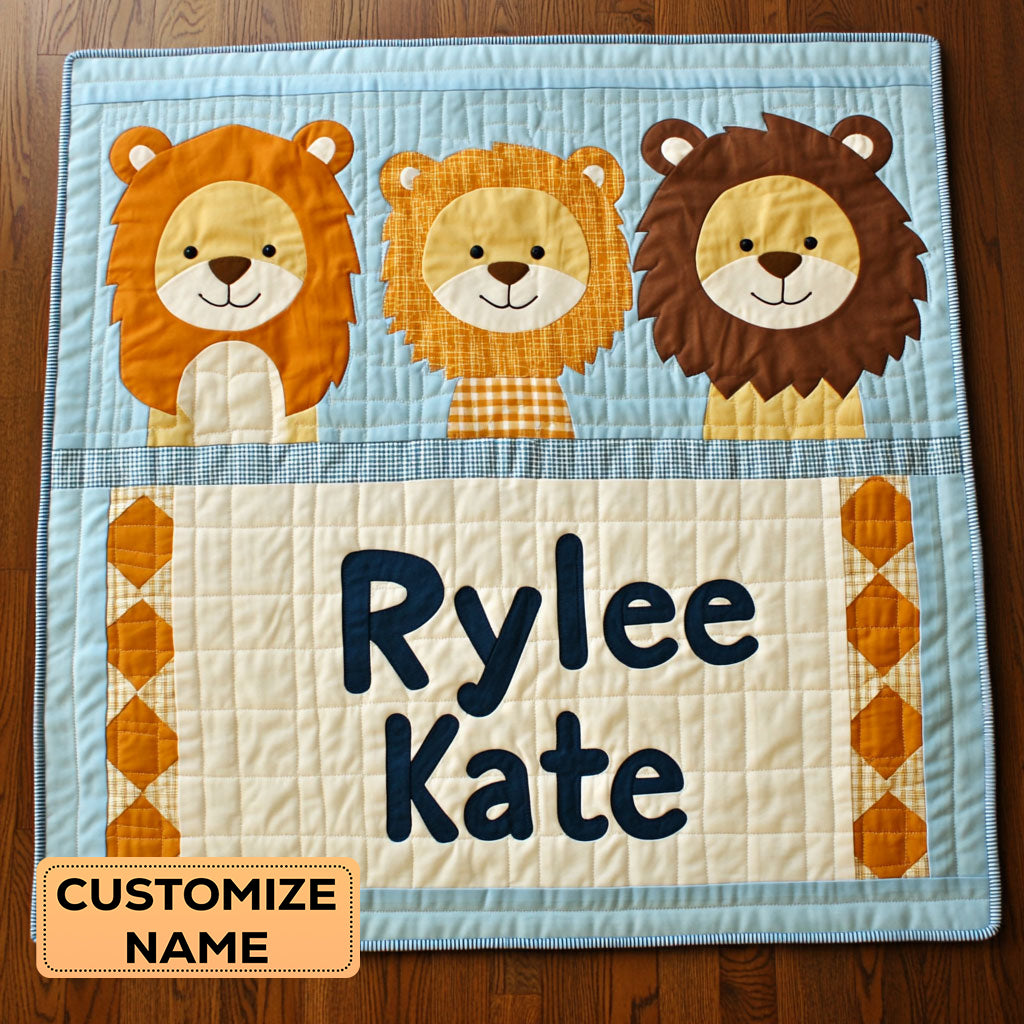 Little Roarers WJ1607003CL Personalized Baby Quilt