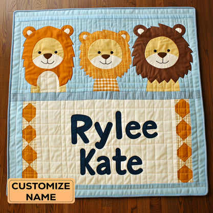 Little Roarers WJ1607003CL Personalized Baby Quilt