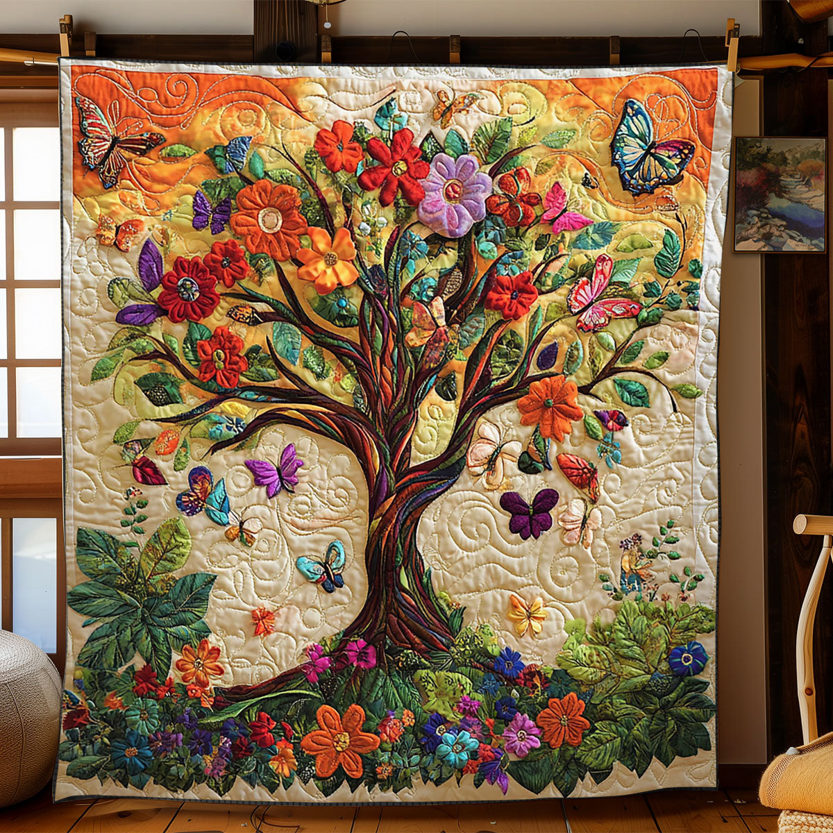 Butterfly Tree Of Life WJ1401004CL Quilt