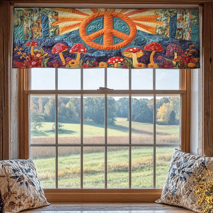 Peace Sign Mushroom WX1405032CL  Quilted Valance