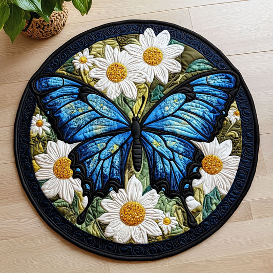 Floral Butterfly CW0307032CL Quilted Round Mat