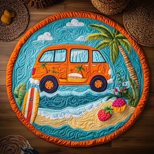 Summer Vibe Van WY1104050CL Quilted Round Mat