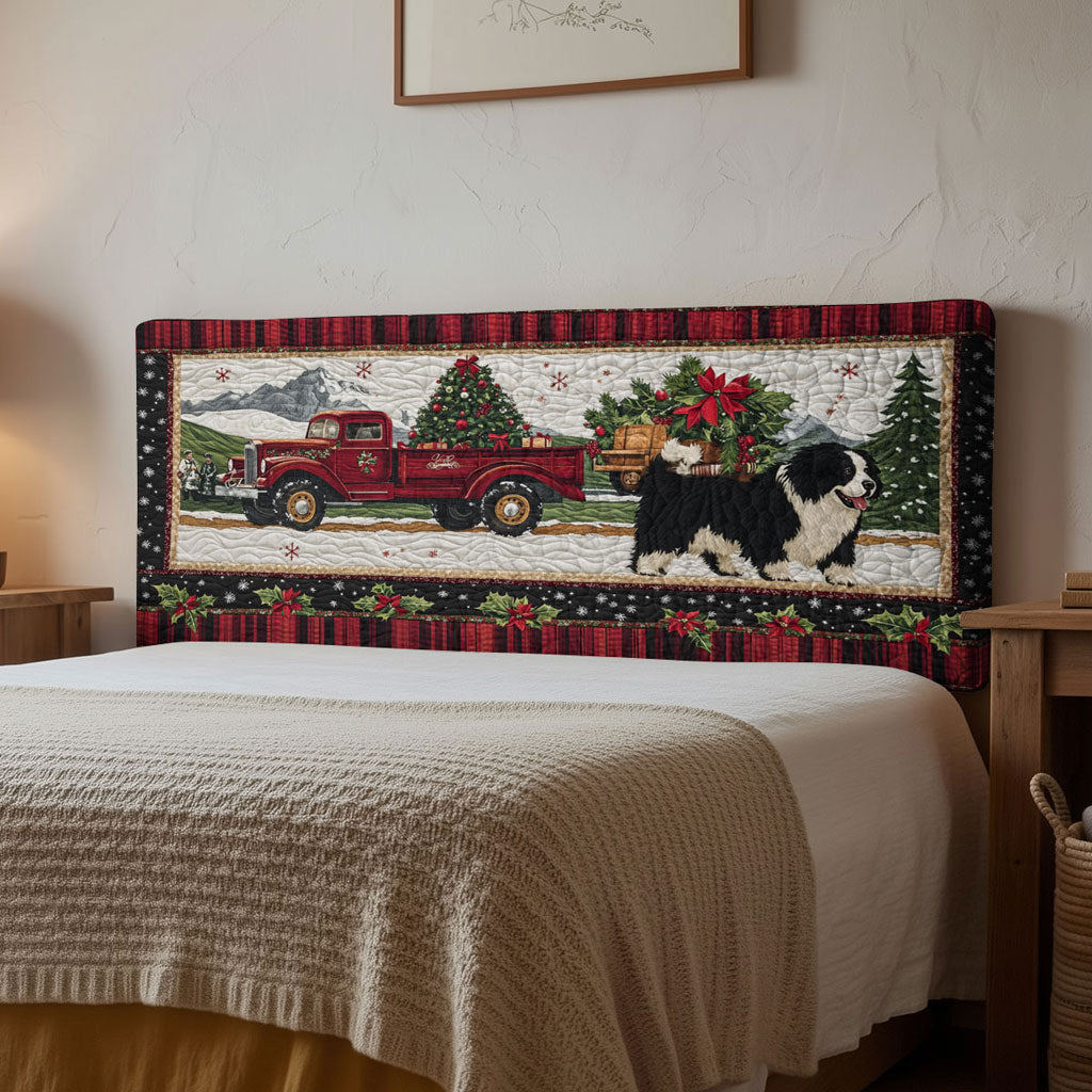Bernese Mountain Dog Farm Noel WN1312006CL Quilted Headboard Slipcover