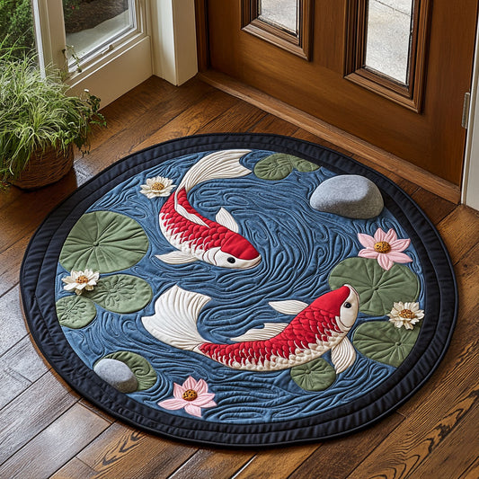Spirit of Koi CP0410040CL Quilted Round Mat