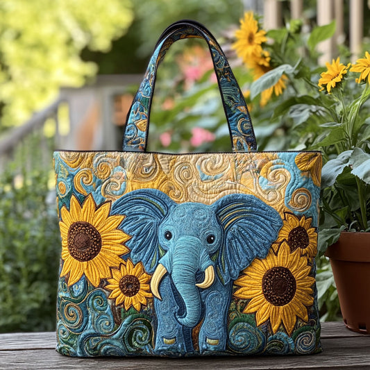 Wild Elephant Sun WN1010062CL Quilted Tote Bag