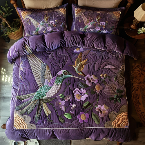 Purple Hummingbird Paradise YR0601036CL Duvet Cover Set