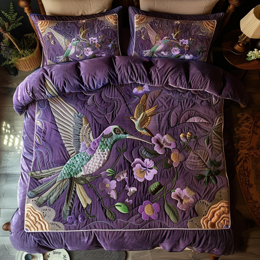 Purple Hummingbird Paradise YR0601036CL Duvet Cover Set