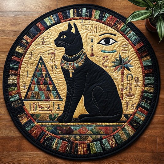 Mystic Black CM1605021CL Quilted Round Mat