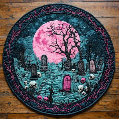 Cursed Graveyard WN2804013CL Quilted Round Mat