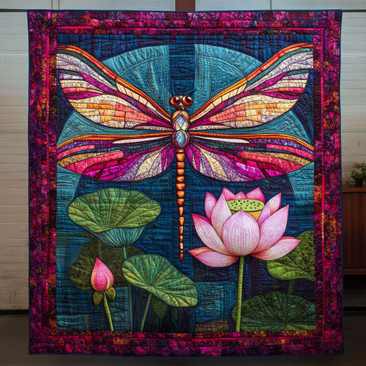 Dragonfly In Lotus Pond DH0210025CL Quilt