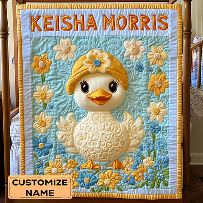Duckling With Yellow Hat WY2607017CL Personalized Baby Quilt