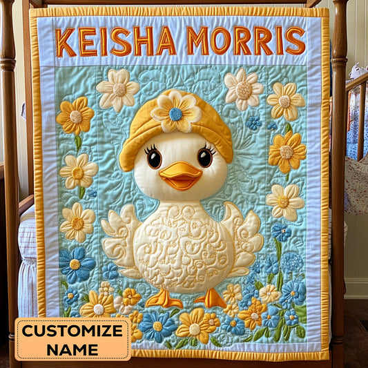 Duckling With Yellow Hat WY2607017CL Personalized Baby Quilt