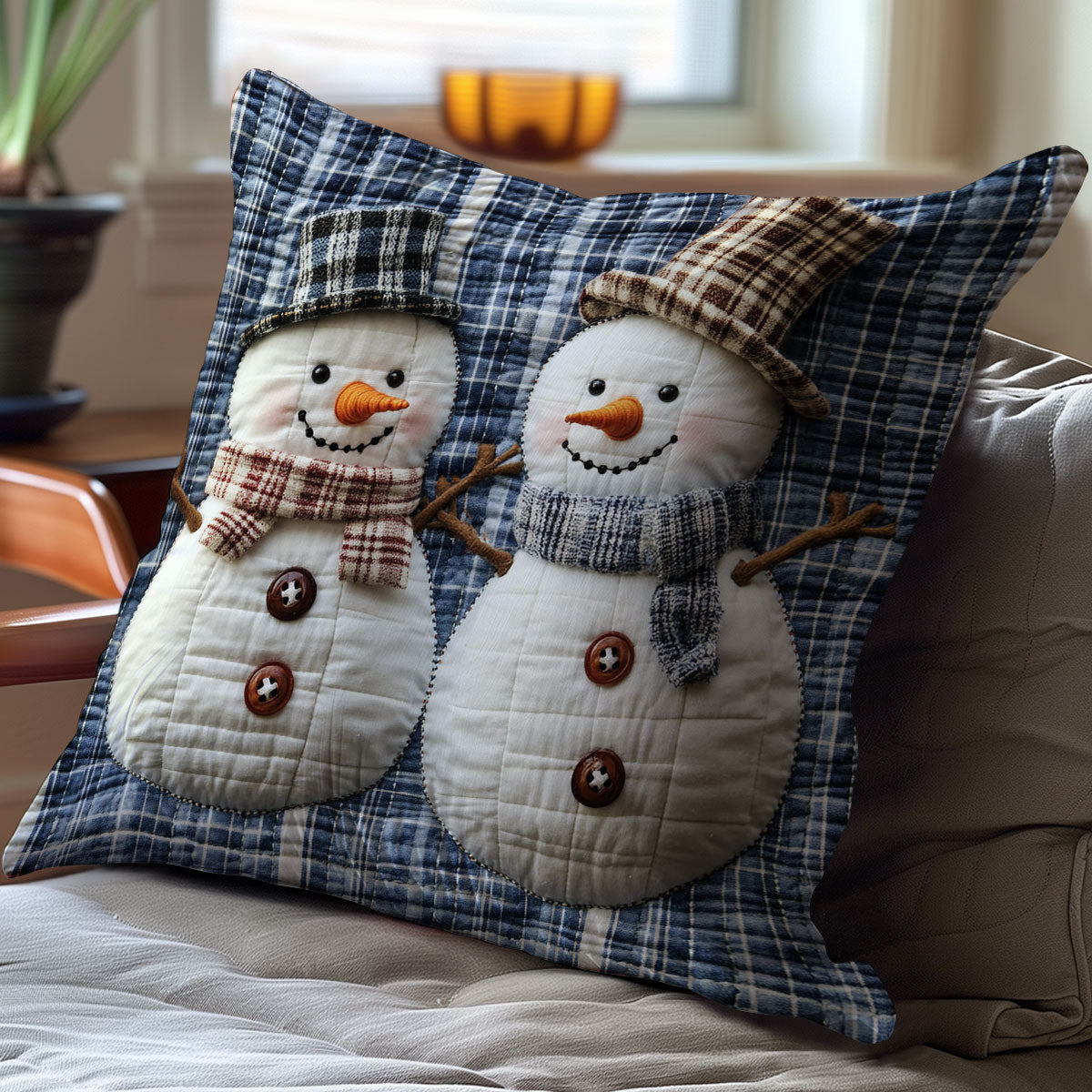 Christmas Snowman WJ2311045CL Quilt Pillow Case