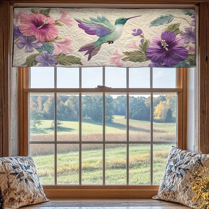 Floral Hummingbird WX2205023CL Quilted Valance