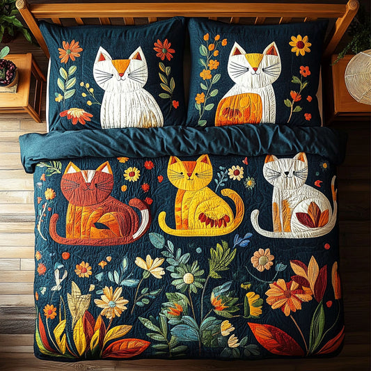 Folk Art Cats WY0407032CL Duvet Cover Set