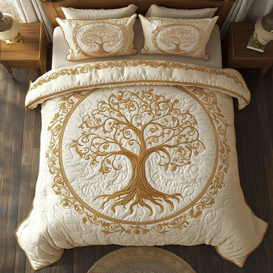 Gold Wreath Tree WY2202035CL Duvet Cover Set