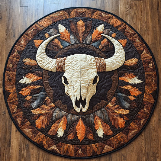 Buffalo Skull Heritage CP2306033CL Quilted Round Mat