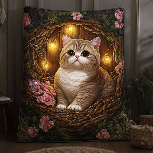 British Shorthair Flower WT1610007CL Quilt