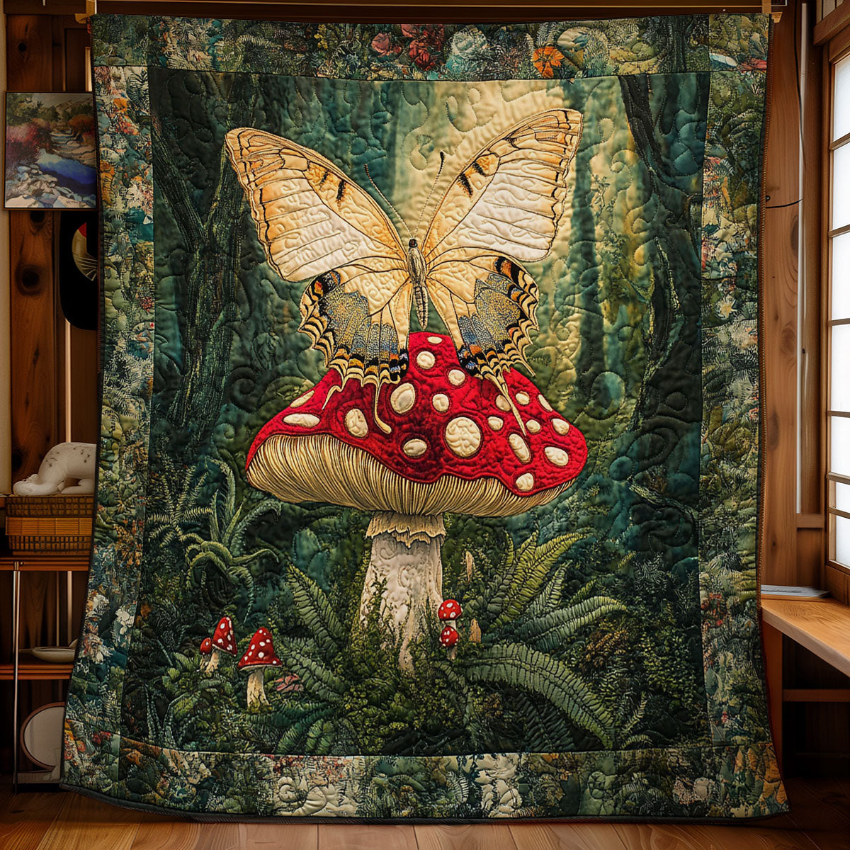 Butterfly In Mushroom WY2103010CL Quilt