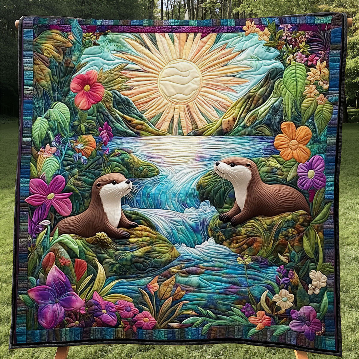 Otter Family WJ1504007CL Quilt