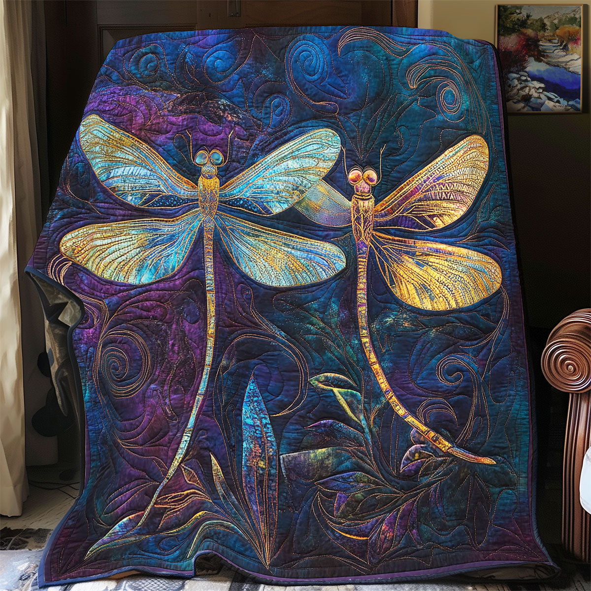 Mystic Couple Dragonfly WY2103037CL Quilt