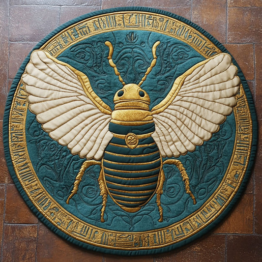Golden Scarab Seal CP1507003CL Quilted Round Mat