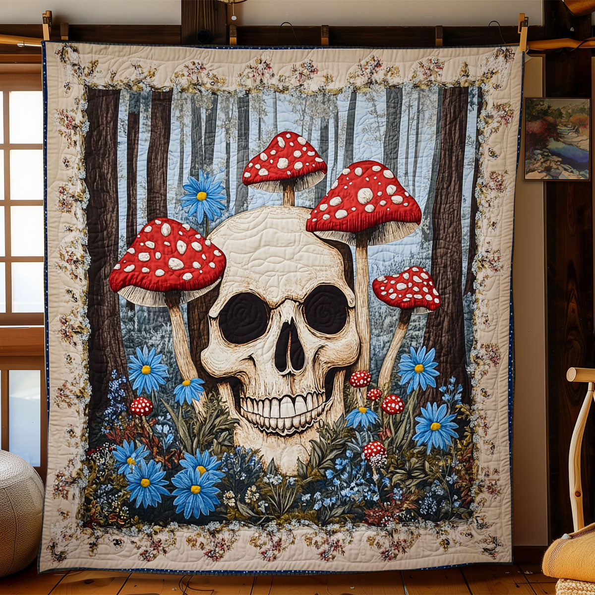 Twilight Skull Bloom WN1607051CL Quilt