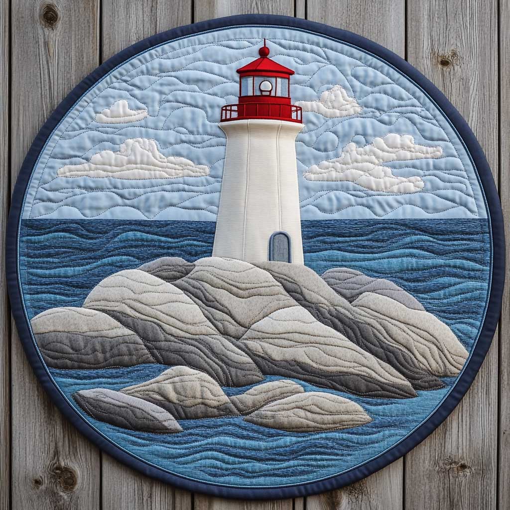 Celestial Lighthouse WN2503041CL Quilted Round Mat