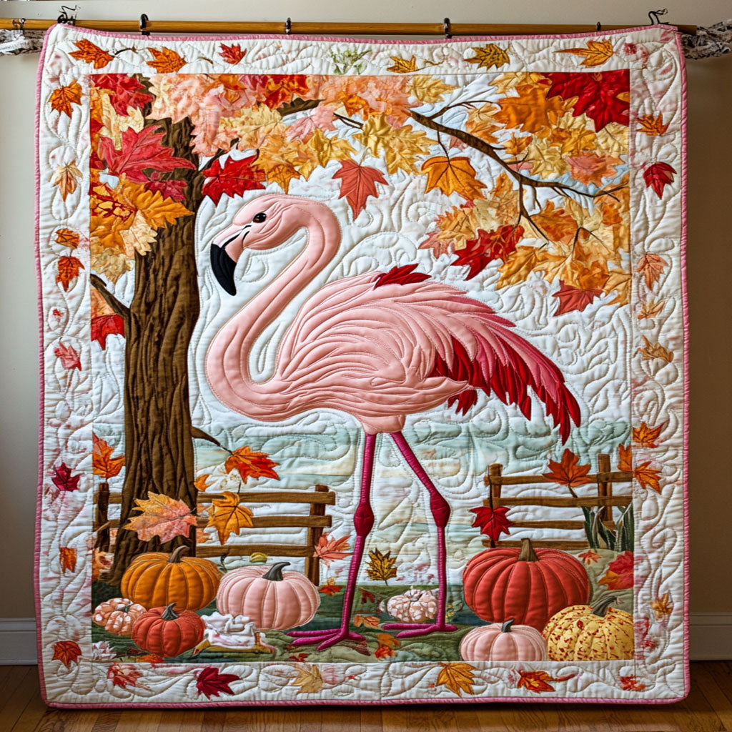 Flamingo And Pumpkins WY2208104CL Quilt