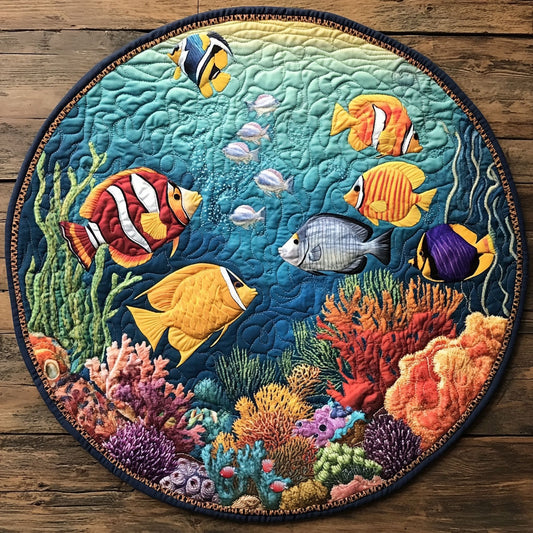 Marine Life CW1107031CL Quilted Round Mat