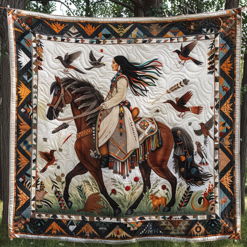 Native American Woman WJ1710022CL Quilt