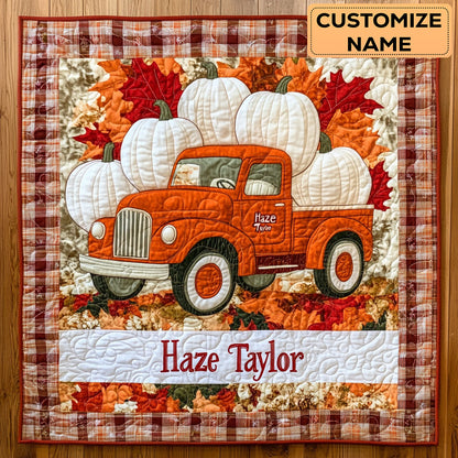 Pumpkin Patch Truck WN2907082CL Personalized Baby Quilt