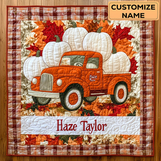 Pumpkin Patch Truck WN2907082CL Personalized Baby Quilt