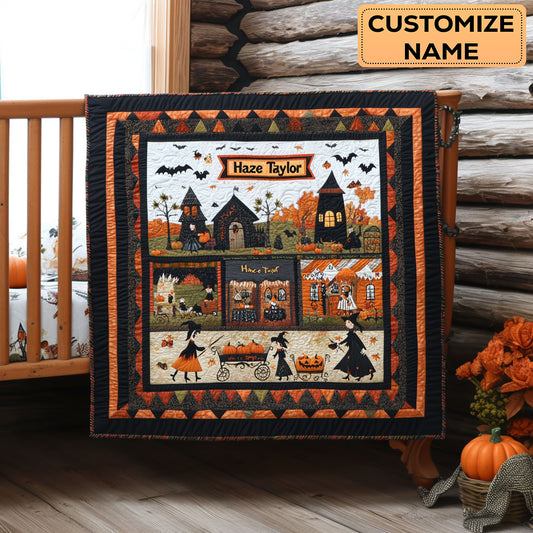 Witch And Pumpkins WN3007114CL Personalized Baby Quilt