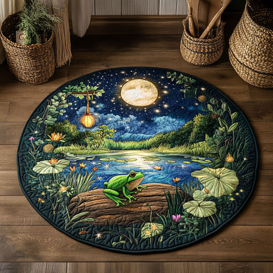 Celestial Frog Night WY3006028CL Quilted Round Mat