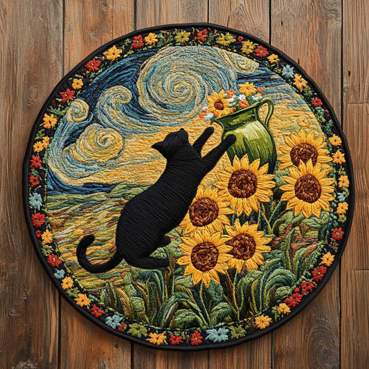 Bloom Cat WN2504008CL Quilted Round Mat