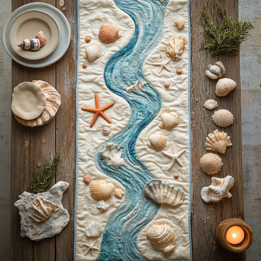 Coastal Calm CW1007010CL Quilted Table Runner