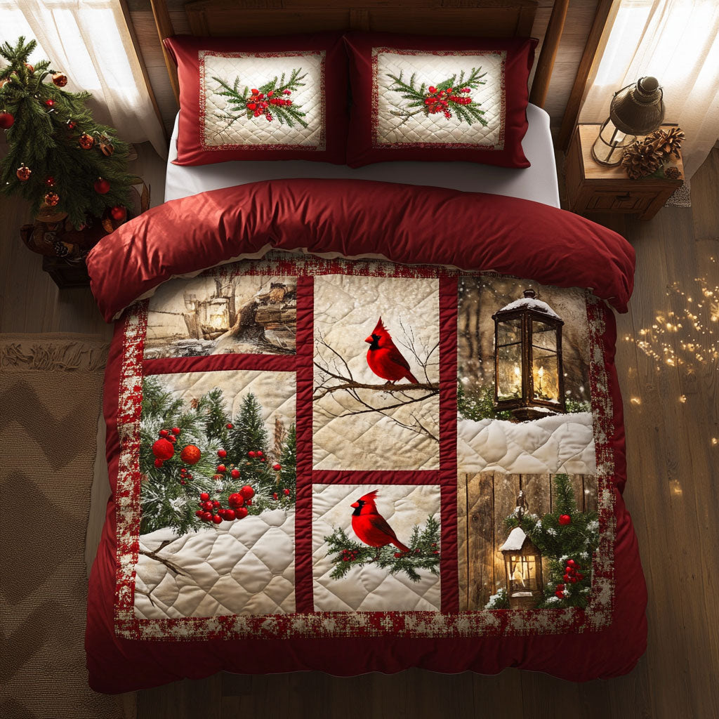 Christmas Heart Cardinal WN0711018CL Duvet Cover Set