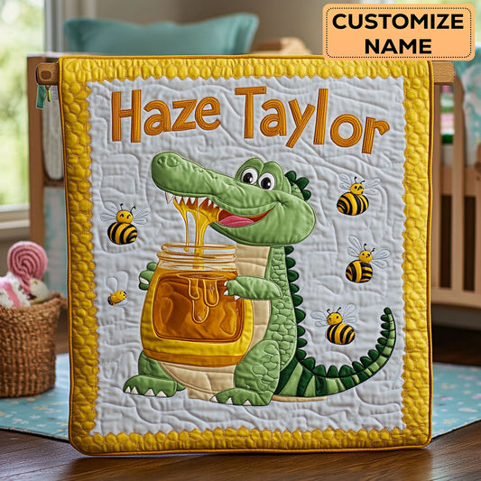 Honey Crocodile WN2807067CL Personalized Baby Quilt