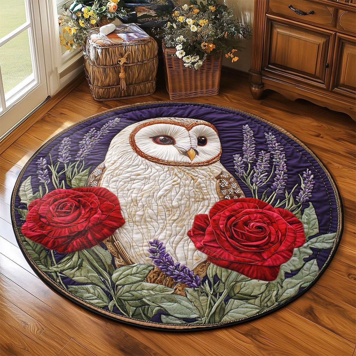 Red Rose Owl WP2204054CL Quilted Round Mat