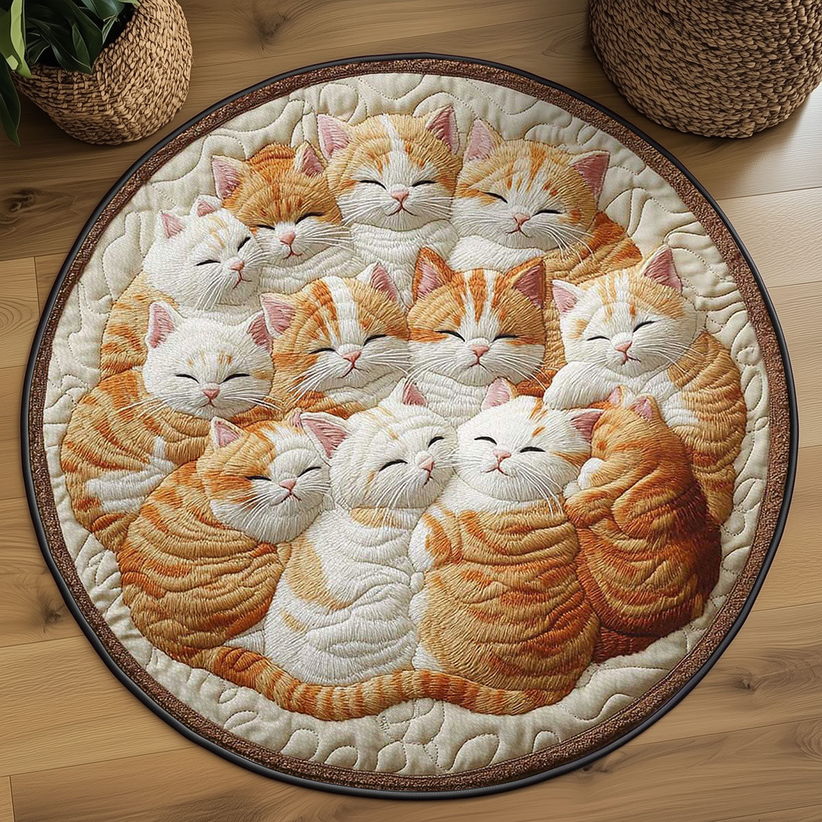 Cozy Cat WN2203008CL Quilted Round Mat