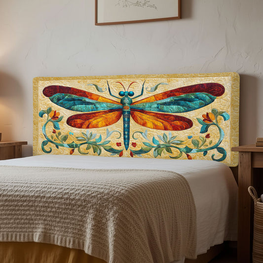 Folkart Emerald Dragonfly WJ1212021CL Quilted Headboard Slipcover