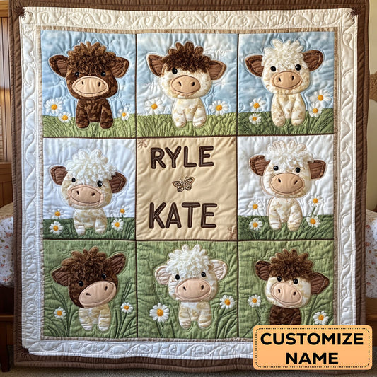 Boots And Moo WY2607003CL Personalized Baby Quilt